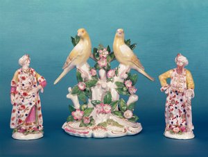 タークと鳥との仲間のウスターの人物、ウォール博士、1770年頃（磁器）